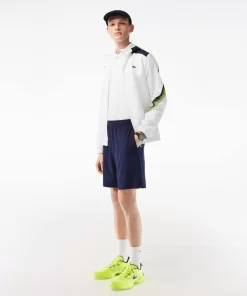 Lacoste Tennis>Herren Tennis Kapuzenjacke Aus Recyceltem Polyester Weis / Navy Blau / Gelb / Navy Blau / Gelb X1I