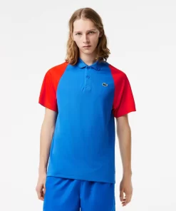 Lacoste Tennis>Herren Tennis Poloshirt Aus Recyceltem Polyester Blau / Rot / Blau Xfi