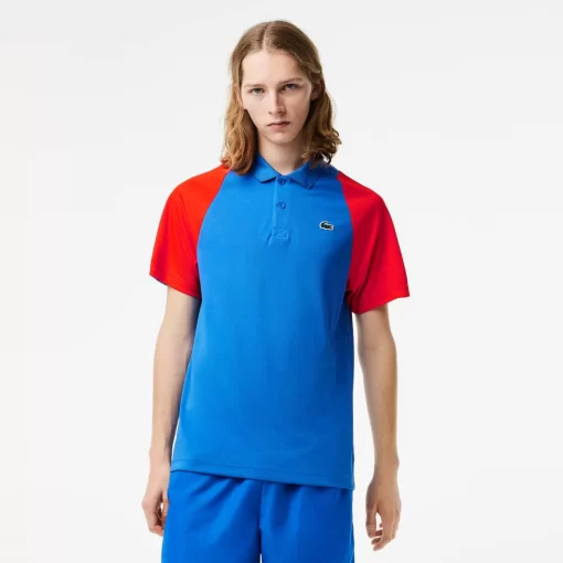 Lacoste Tennis>Herren Tennis Poloshirt Aus Recyceltem Polyester Blau / Rot / Blau Xfi