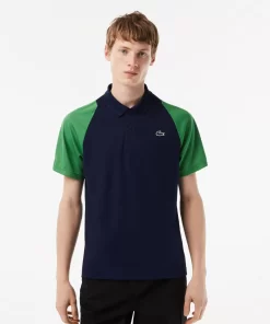 Lacoste Tennis>Herren Tennis Poloshirt Aus Recyceltem Polyester Navy Blau / Grun / Gelb Xi0