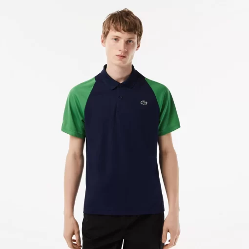 Lacoste Tennis>Herren Tennis Poloshirt Aus Recyceltem Polyester Navy Blau / Grun / Gelb Xi0