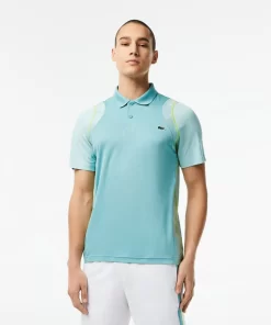 Lacoste Tennis>Herren Tennis Poloshirt Aus Recyceltem Polyester Grun / Hellgrun / Gelb Br8