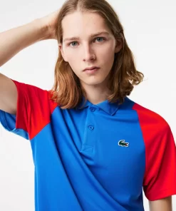 Lacoste Tennis>Herren Tennis Poloshirt Aus Recyceltem Polyester Blau / Rot / Blau Xfi