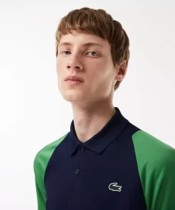 Lacoste Tennis>Herren Tennis Poloshirt Aus Recyceltem Polyester Navy Blau / Grun / Gelb Xi0