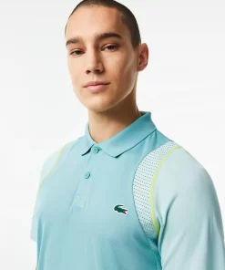 Lacoste Tennis>Herren Tennis Poloshirt Aus Recyceltem Polyester Grun / Hellgrun / Gelb Br8