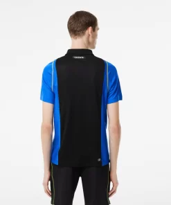 Lacoste Tennis>Herren Tennis Poloshirt Aus Recyceltem Polyester Schwarz / Blau / Gelb Xis