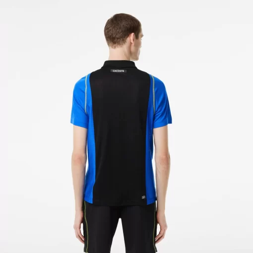 Lacoste Tennis>Herren Tennis Poloshirt Aus Recyceltem Polyester Schwarz / Blau / Gelb Xis