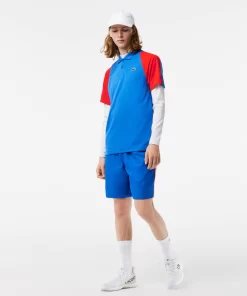 Lacoste Tennis>Herren Tennis Poloshirt Aus Recyceltem Polyester Blau / Rot / Blau Xfi