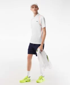 Lacoste Tennis>Herren Tennis Poloshirt Aus Recyceltem Polyester Weis / Orange Xit