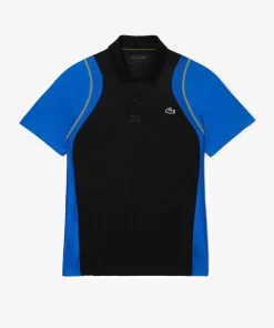 Lacoste Tennis>Herren Tennis Poloshirt Aus Recyceltem Polyester Schwarz / Blau / Gelb Xis