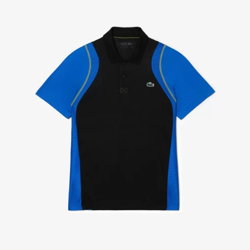 Lacoste Tennis>Herren Tennis Poloshirt Aus Recyceltem Polyester Schwarz / Blau / Gelb Xis