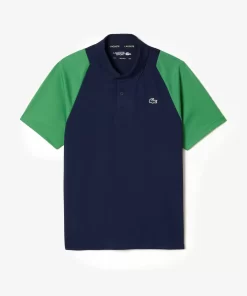 Lacoste Tennis>Herren Tennis Poloshirt Aus Recyceltem Polyester Navy Blau / Grun / Gelb Xi0