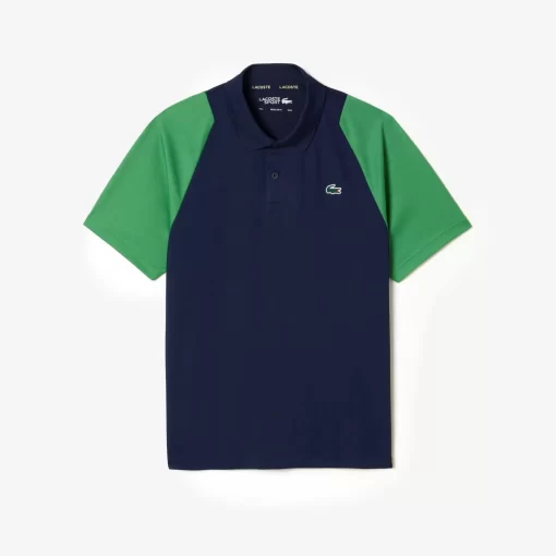 Lacoste Tennis>Herren Tennis Poloshirt Aus Recyceltem Polyester Navy Blau / Grun / Gelb Xi0