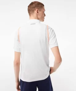 Lacoste Tennis>Herren Tennis Poloshirt Aus Recyceltem Polyester Weis / Orange Xit