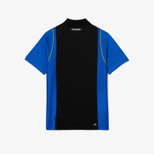 Lacoste Tennis>Herren Tennis Poloshirt Aus Recyceltem Polyester Schwarz / Blau / Gelb Xis