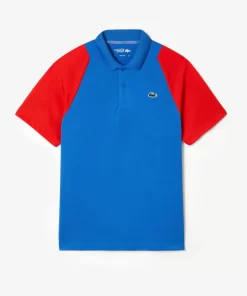 Lacoste Tennis>Herren Tennis Poloshirt Aus Recyceltem Polyester Blau / Rot / Blau Xfi