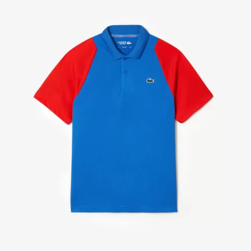 Lacoste Tennis>Herren Tennis Poloshirt Aus Recyceltem Polyester Blau / Rot / Blau Xfi