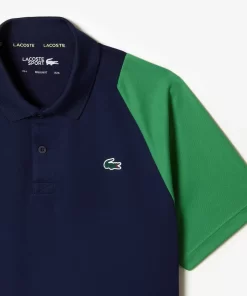 Lacoste Tennis>Herren Tennis Poloshirt Aus Recyceltem Polyester Navy Blau / Grun / Gelb Xi0