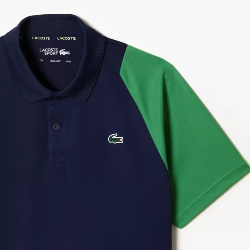 Lacoste Tennis>Herren Tennis Poloshirt Aus Recyceltem Polyester Navy Blau / Grun / Gelb Xi0