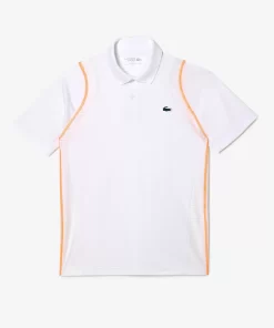 Lacoste Tennis>Herren Tennis Poloshirt Aus Recyceltem Polyester Weis / Orange Xit