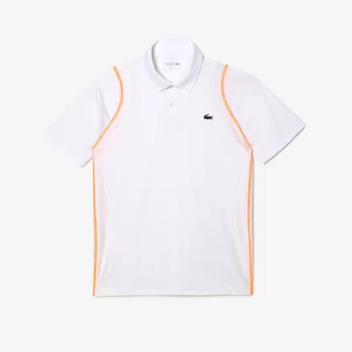 Lacoste Tennis>Herren Tennis Poloshirt Aus Recyceltem Polyester Weis / Orange Xit