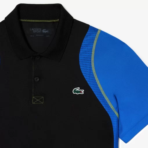 Lacoste Tennis>Herren Tennis Poloshirt Aus Recyceltem Polyester Schwarz / Blau / Gelb Xis