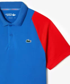 Lacoste Tennis>Herren Tennis Poloshirt Aus Recyceltem Polyester Blau / Rot / Blau Xfi