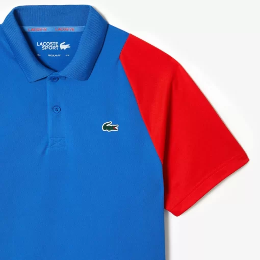 Lacoste Tennis>Herren Tennis Poloshirt Aus Recyceltem Polyester Blau / Rot / Blau Xfi