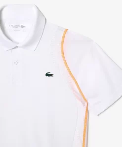 Lacoste Tennis>Herren Tennis Poloshirt Aus Recyceltem Polyester Weis / Orange Xit