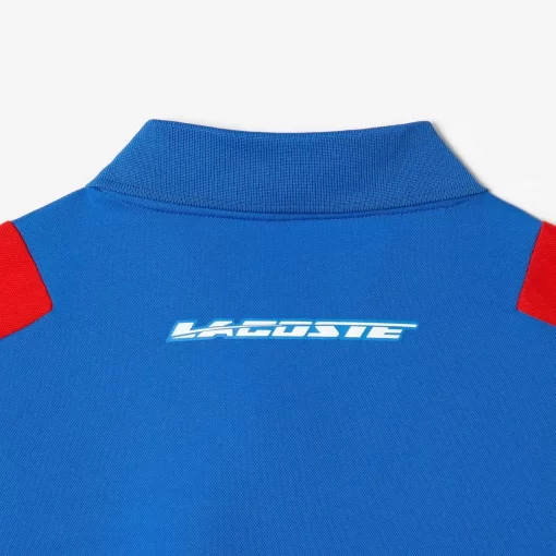 Lacoste Tennis>Herren Tennis Poloshirt Aus Recyceltem Polyester Blau / Rot / Blau Xfi