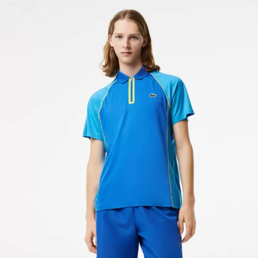 Lacoste Tennis>Herren Tennis Poloshirt Aus Recyceltem Polyester Mit Ultra-Dry-Technologie Blau / Gelb Aw9