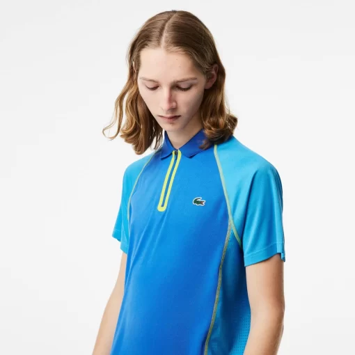 Lacoste Tennis>Herren Tennis Poloshirt Aus Recyceltem Polyester Mit Ultra-Dry-Technologie Blau / Gelb Aw9