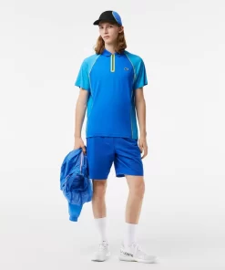 Lacoste Tennis>Herren Tennis Poloshirt Aus Recyceltem Polyester Mit Ultra-Dry-Technologie Blau / Gelb Aw9