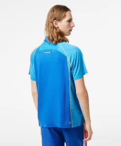 Lacoste Tennis>Herren Tennis Poloshirt Aus Recyceltem Polyester Mit Ultra-Dry-Technologie Blau / Gelb Aw9