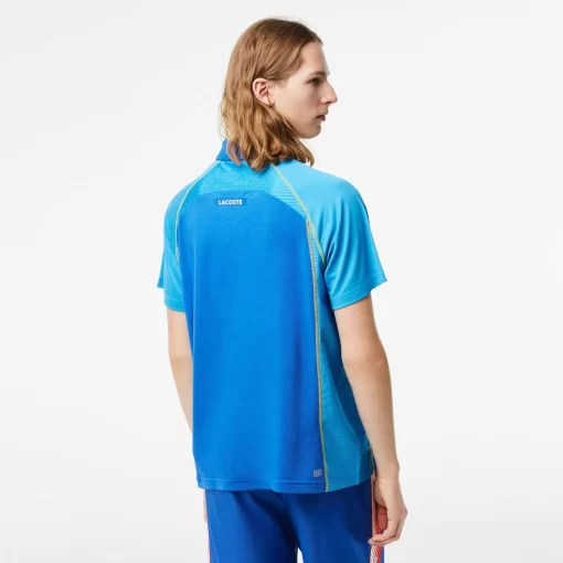 Lacoste Tennis>Herren Tennis Poloshirt Aus Recyceltem Polyester Mit Ultra-Dry-Technologie Blau / Gelb Aw9