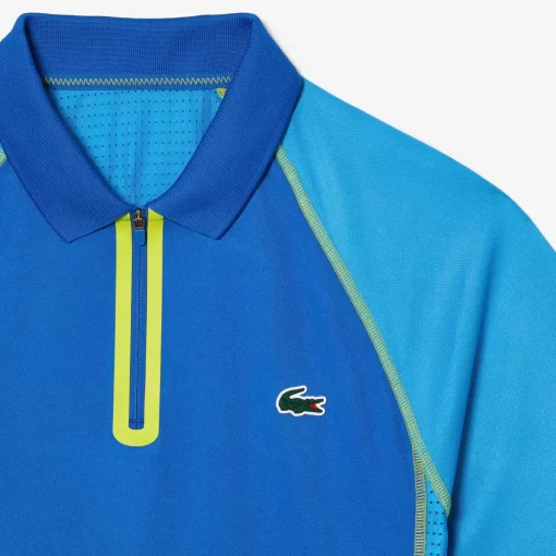 Lacoste Tennis>Herren Tennis Poloshirt Aus Recyceltem Polyester Mit Ultra-Dry-Technologie Blau / Gelb Aw9