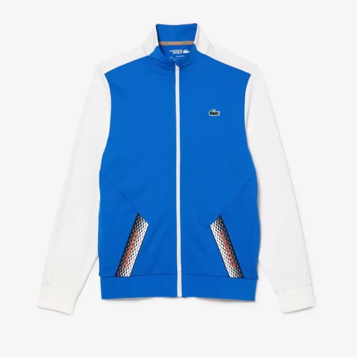 Lacoste Tennis>Herren Tennis Sweatshirt Aus Ripstop Blau / Weis / Blau Ag1