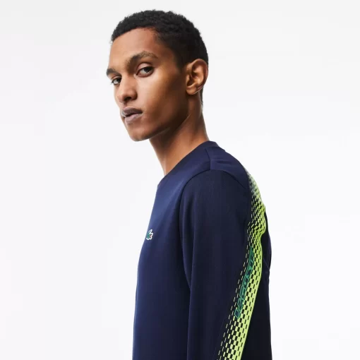 Lacoste Tennis>Herren Tennis Sweatshirt Mit Streifen Navy Blau / Grun / Navy Blau Wzi