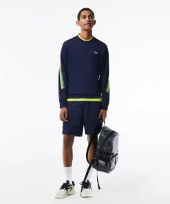 Lacoste Tennis>Herren Tennis Sweatshirt Mit Streifen Navy Blau / Grun / Navy Blau Wzi