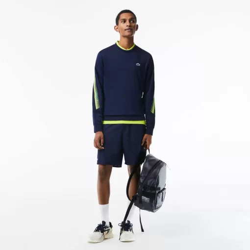 Lacoste Tennis>Herren Tennis Sweatshirt Mit Streifen Navy Blau / Grun / Navy Blau Wzi