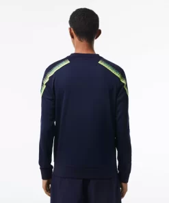 Lacoste Tennis>Herren Tennis Sweatshirt Mit Streifen Navy Blau / Grun / Navy Blau Wzi