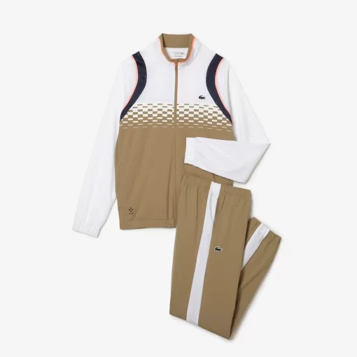 Lacoste Tennis>Herren Tennis X Daniil Medvedev Jogger-Set Weis / Beige / Weis / Blau / Orange Wri