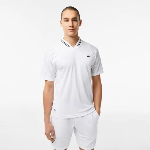 Lacoste Tennis>Herren Tennis X Daniil Medvedev Poloshirt Weis 001