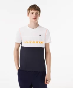 Lacoste Tennis>Herren Tennis X Daniil Medvedev T-Shirt Aus Jersey Weis / Blau / Orange Wyi