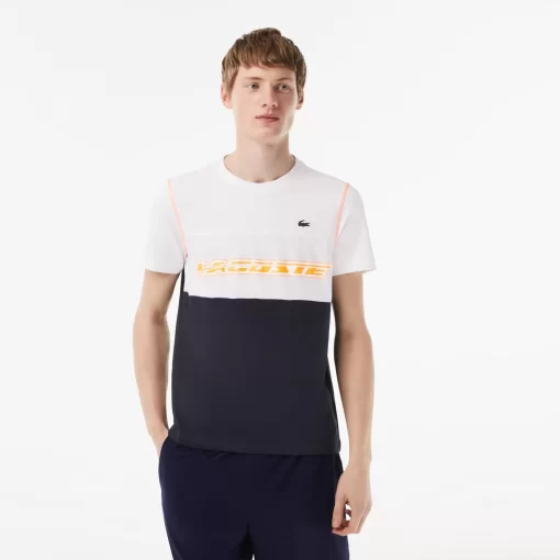 Lacoste Tennis>Herren Tennis X Daniil Medvedev T-Shirt Aus Jersey Weis / Blau / Orange Wyi