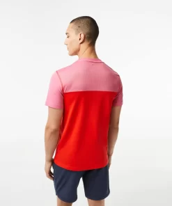 Lacoste Tennis>Herren Tennis X Daniil Medvedev T-Shirt Aus Jersey Rosa / Rot / Blau C1Y