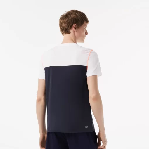 Lacoste Tennis>Herren Tennis X Daniil Medvedev T-Shirt Aus Jersey Weis / Blau / Orange Wyi