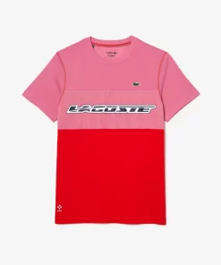 Lacoste Tennis>Herren Tennis X Daniil Medvedev T-Shirt Aus Jersey Rosa / Rot / Blau C1Y