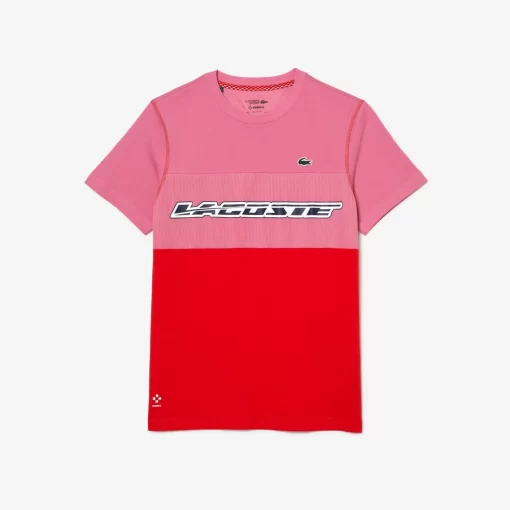 Lacoste Tennis>Herren Tennis X Daniil Medvedev T-Shirt Aus Jersey Rosa / Rot / Blau C1Y