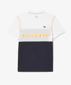 Lacoste Tennis>Herren Tennis X Daniil Medvedev T-Shirt Aus Jersey Weis / Blau / Orange Wyi